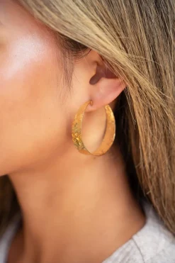 Earrings hammered hoops