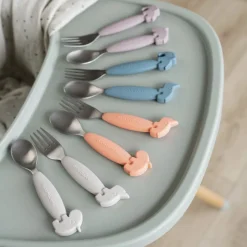 Easy-grip ske og gaffel sæt Deer friends Pudder