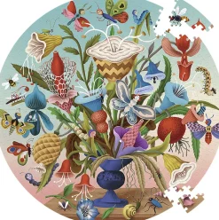 eeBoo - Rundt puslespil 1000 brk - Blomsterbuket