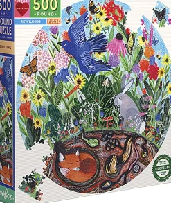 eeBoo - Rundt puslespil 500 brk - Rewilding