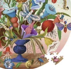 eeBoo - Rundt puslespil 500 brk - Vild buket