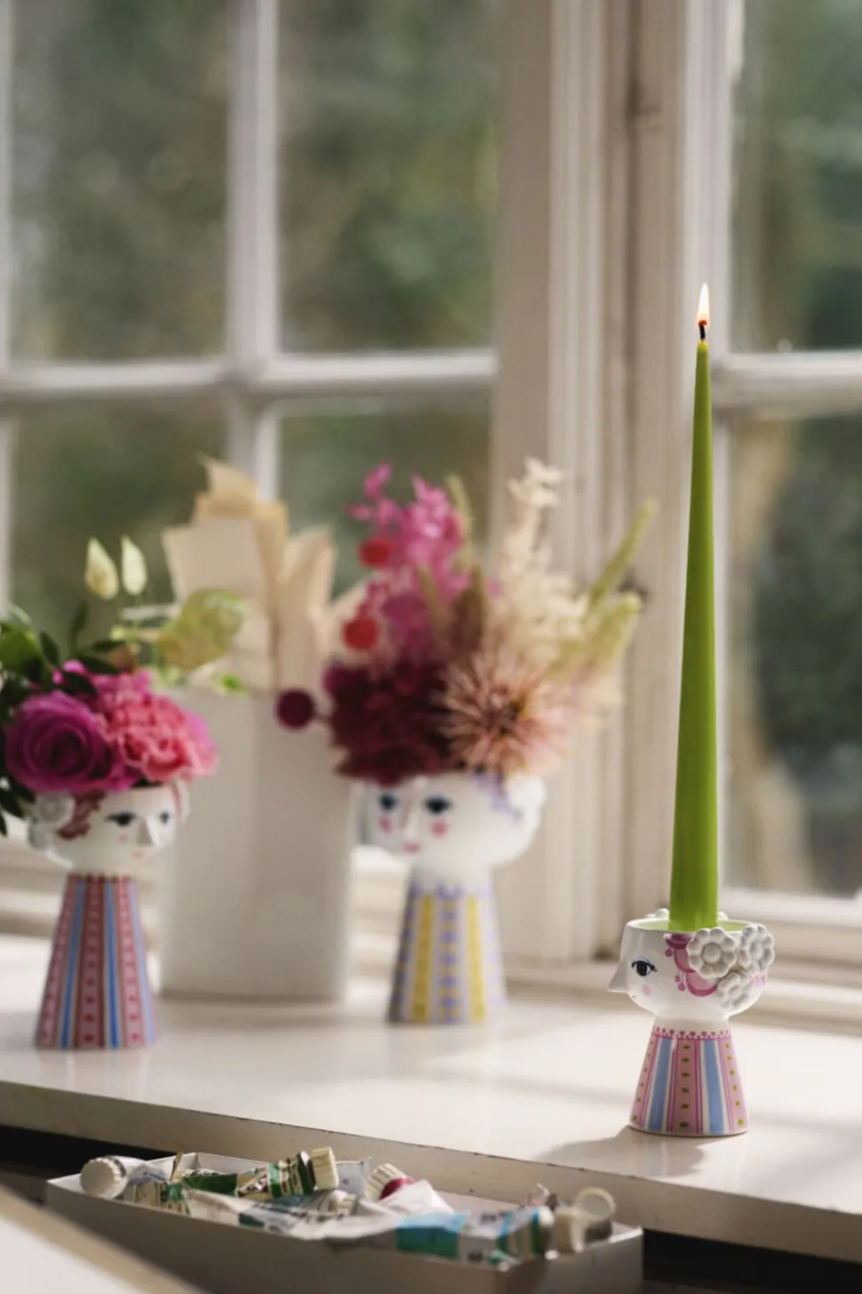 Eva Lysestage H9. 5 cm pink