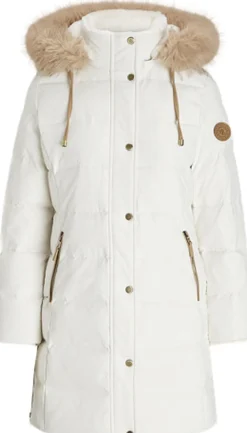 Faux-Fur-Trim Hooded Down Coat