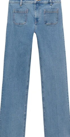 Flared cropped jeans with pockets