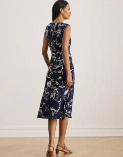 Floral Twist-Front Jersey Dress