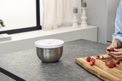 Fresh & Save BOWLS Vakuumskål M / 19 cm, Rustfrit stål, Sølv