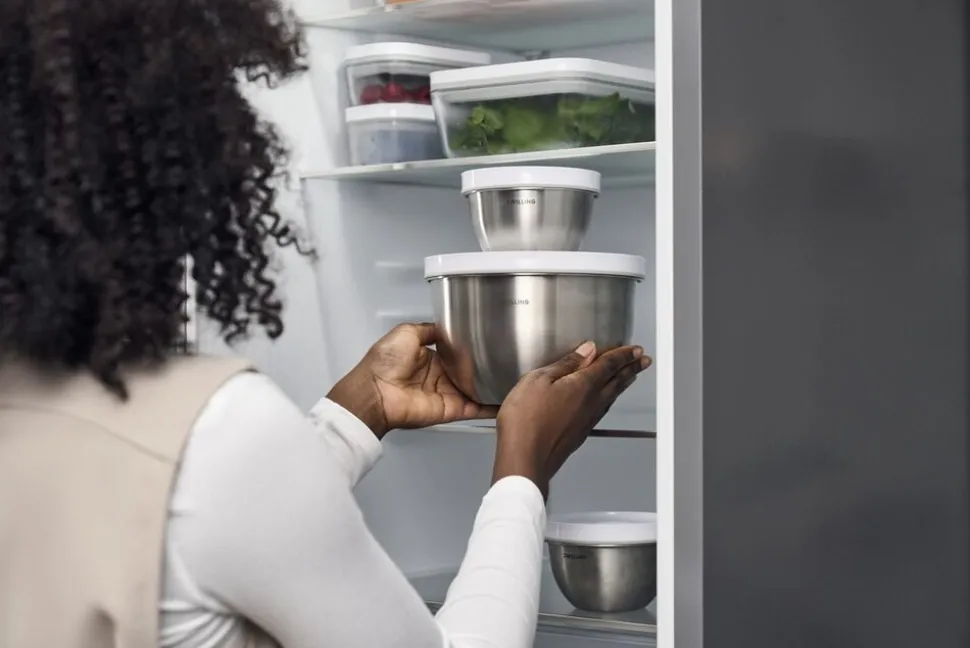 Fresh & Save BOWLS Vakuumskål M / 19 cm, Rustfrit stål, Sølv