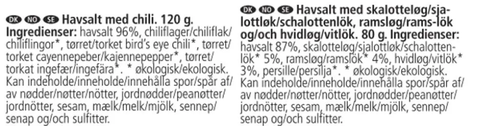 Gaveæske, Nicolas Vahé Organic Chilli salt & Wild garlic