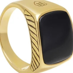 Gentlemen's Gold Signet Ring with Black Onyx