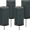 Giftbox w. spike, remote, LED pillar candle, Pine green, Smo