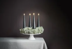 Giftbox w. spike, remote, LED cone candle, Pine green, Smoot