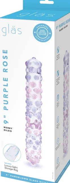 GLAS - PURPLE ROSE NUBBY DILDO