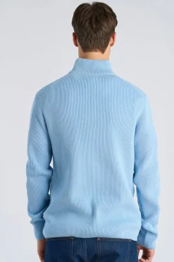 Half zip rib knit