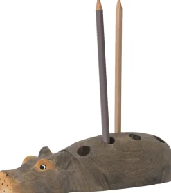 Hippo Pencil Holder - Hand-carved