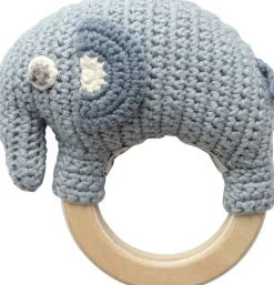 Hæklet rangle på træring, Fanto, powder blue