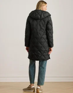 Hooded Diamond-Quilted Down Coat