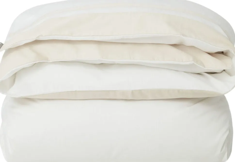 Hotel Sateen White/Light Sand Contrast Duvet Cover