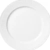 Hvid Riflet 27 cm. tallerken