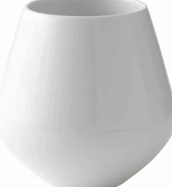 Hvid Riflet 15 cm. vase - medium