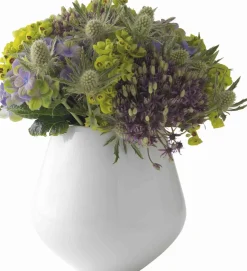 Hvid Riflet 15 cm. vase - medium