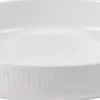 Hvid Riflet ovnfast fad rundt 27 cm.