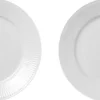 Hvid Riflet 2-pak tallerkner 27 cm