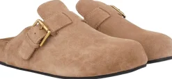 KAMAKURA - SILK COW SUEDE MULES WITH BUCKLE