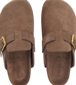 KAMAKURA - SILK COW SUEDE MULES WITH BUCKLE