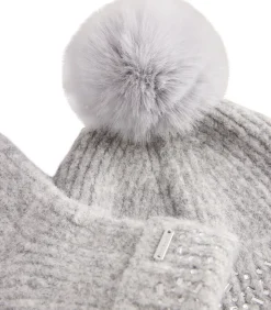 KERIIS Rhinestone Knitted Hat and G