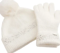 KERIIS Rhinestone Knitted Hat and G