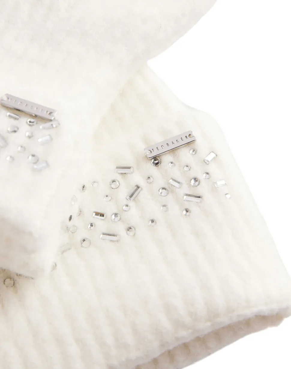 KERIIS Rhinestone Knitted Hat and G