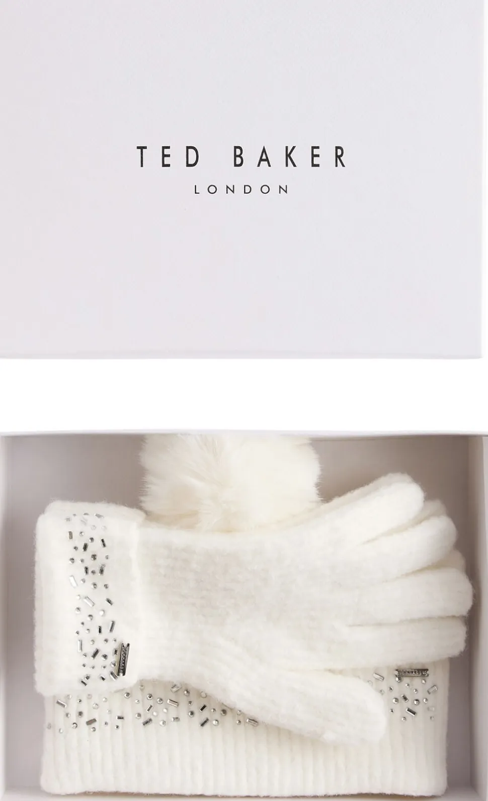 KERIIS Rhinestone Knitted Hat and G