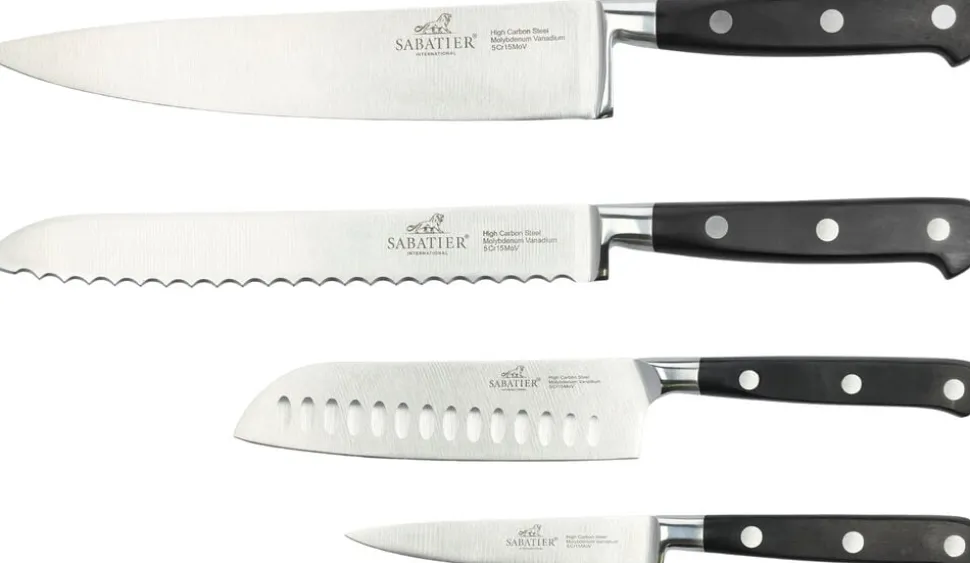 Knivsæt Licorne 4 dele Stål/Sort