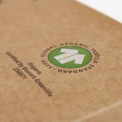 Økologisk boxlagen, percale - GOTS, sand