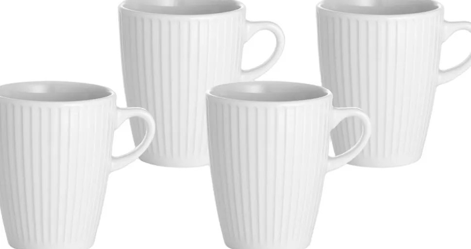 Krus Plissé 27 cl 4 stk. Hvid