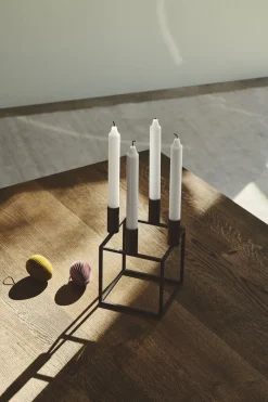 Kubus 4, Candle Holder, Gold-plated