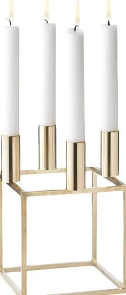 Kubus 4, Candle Holder, Gold-plated
