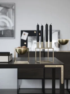 Kubus 4, Candle Holder, Gold-plated