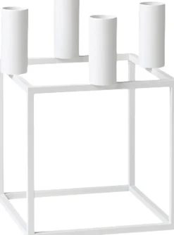 Kubus 4, Candle Holder, White