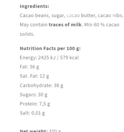 La Dalia Nibs 60 %, Nicaragua.