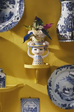 Lady with hat Vase H20. 5 cm blå