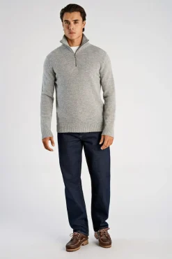 Lambswool half zip knit