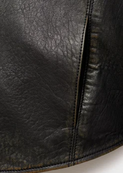 Lapels leather jacket