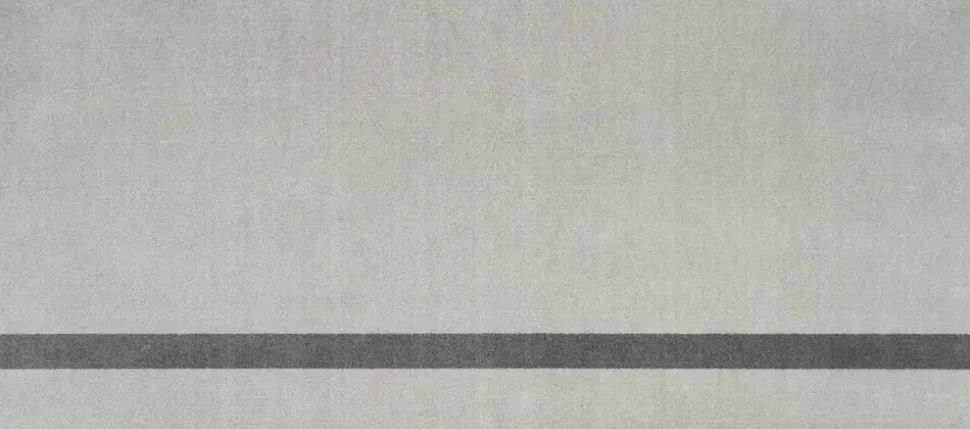 Løber, 90x200 cm, stripe vertical lysegrå/steelgrey