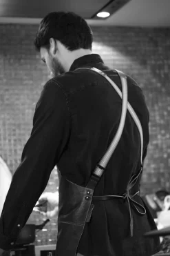 Læderforklæde Suspender Serie Apron Vintage Camel