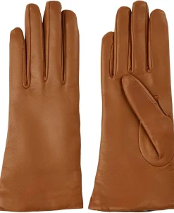 Læderhandsker med uld