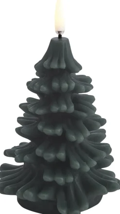 LED candle christmas tree, Pine green, Smooth, 9x12 cm 2/12