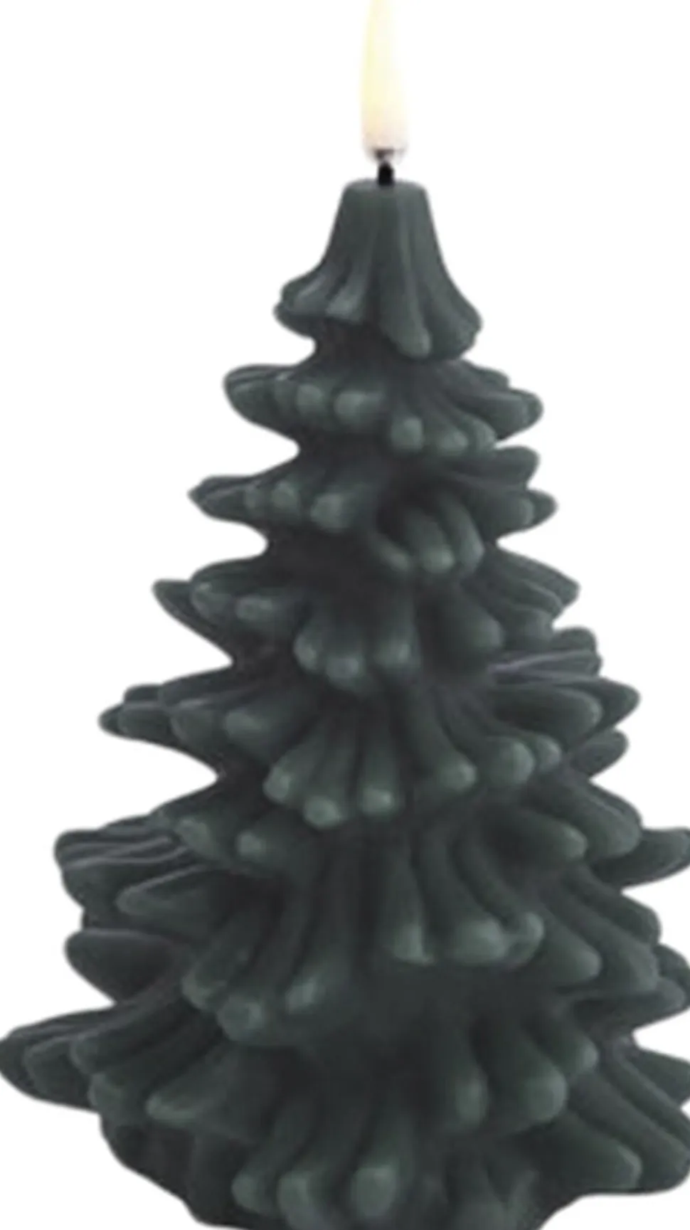LED candle christmas tree, Pine green, Smooth, 10x15 cm 2/12