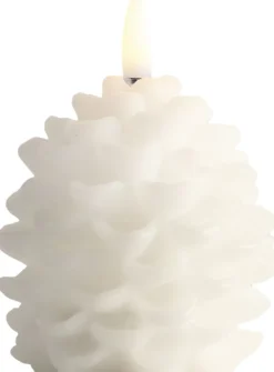 LED candle Pine cone, Nordic White, Smooth, 7x7 cm