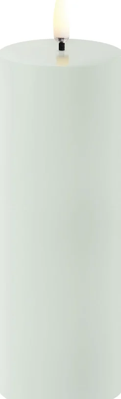 LED pillar candle, Dusty Green, Smooth, 5,8x15,2 cm